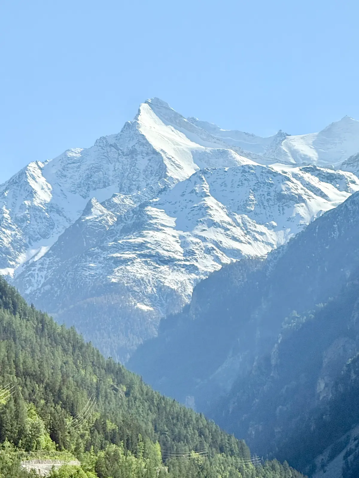 An unnamed mountain seen from the train on the way to Zermat