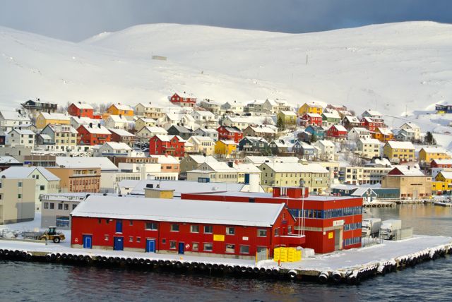 One of the thirty-two ports of call under a fresh covering of snow