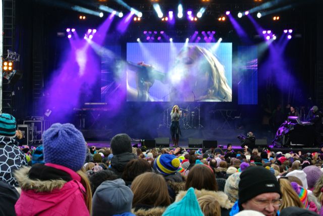 The concert stage outdoors in Tromso